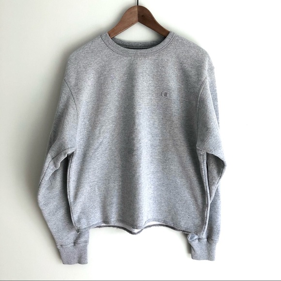 Champion Tops - Champion Reverse Weave Gray Crew Crop Sweatshirt